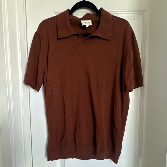 Octobre Editions Zip Polo Mottled Rust Size Large New With Tag - Picture 2 of 6